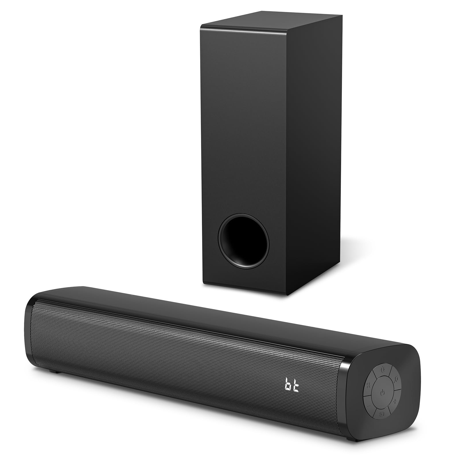 Wohome Sound Bar for Smart TV with Wired Subwoofers, 2.1 Channel Small TV Sou...