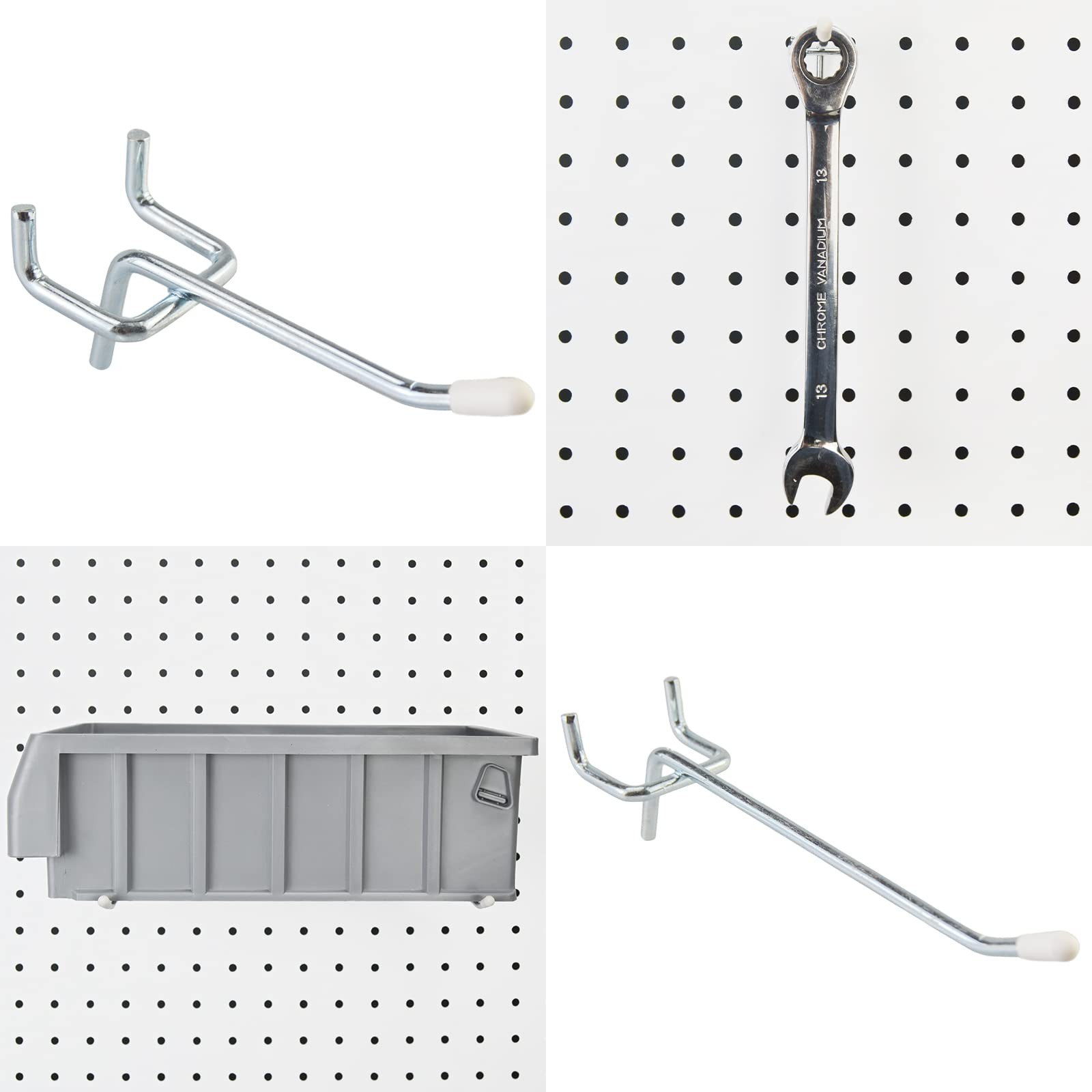 G.CORE Peg Board Organizer 21 Pack, Pegboard Multi-size, White &