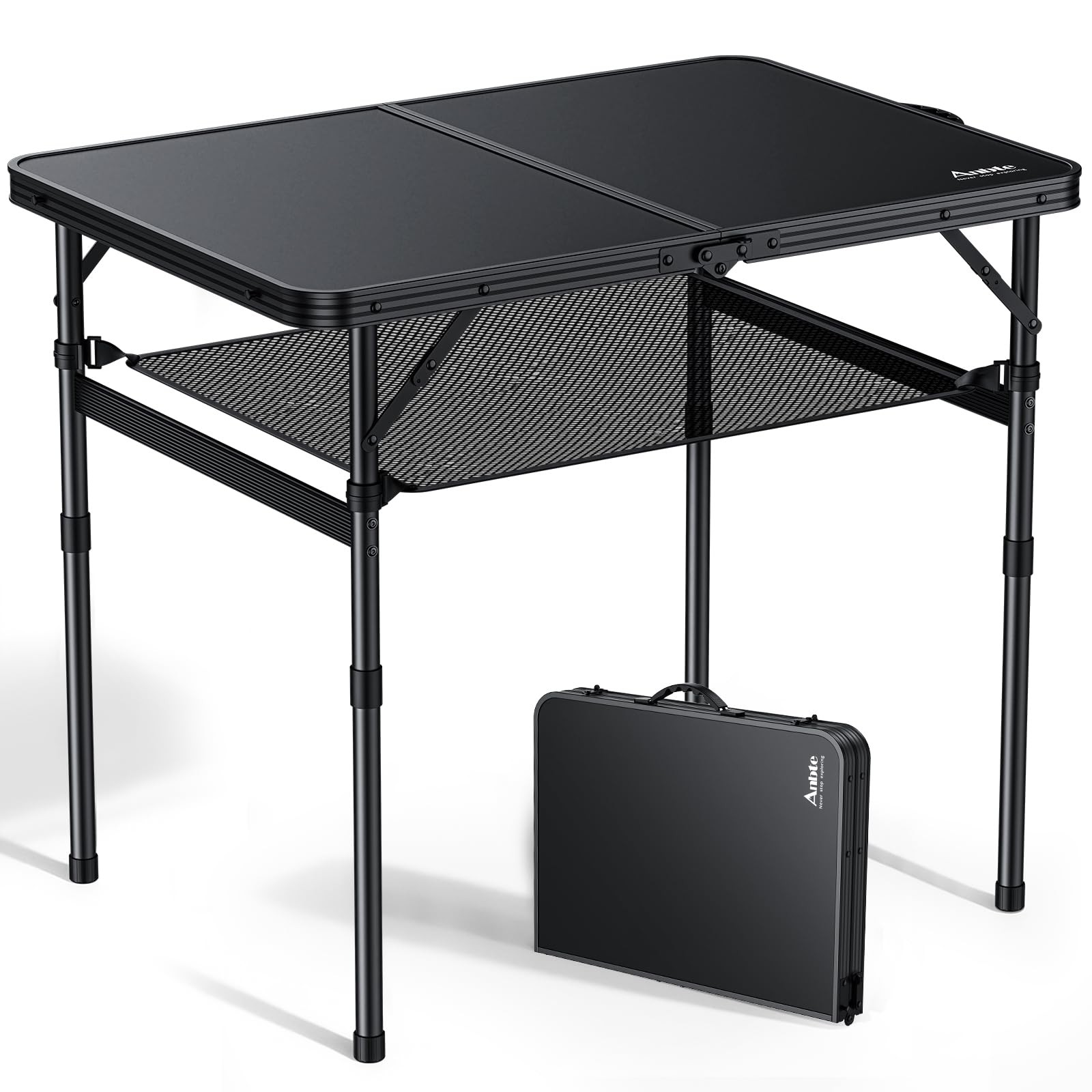 Folding Camping Table Portable Adjustable Height 36x24 in max 28 in