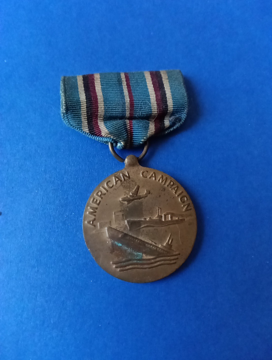 1941-1945 US  Military World War II WWII American Campaign OLD Ribbon Medal Pin