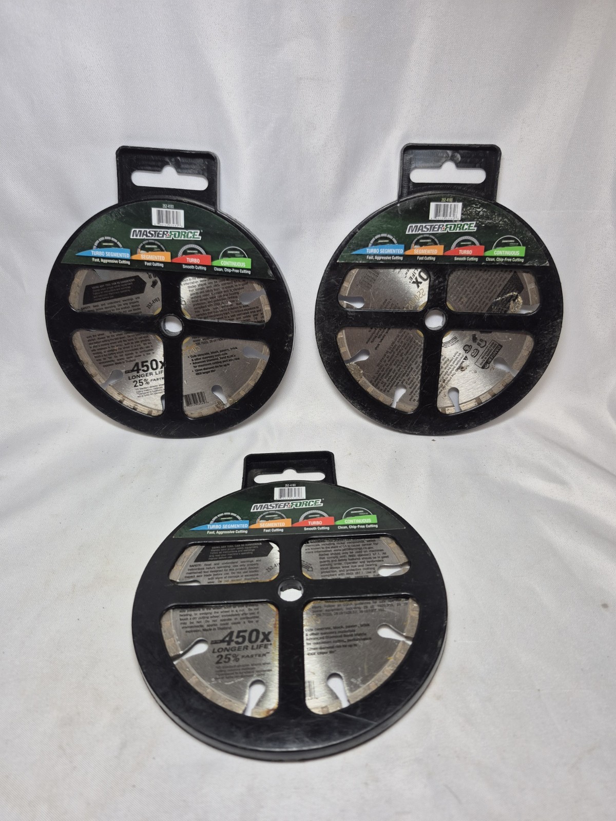 Masterforce Metal Cutting Diamond Blade 4- 1/2.  Lot Of 3 New