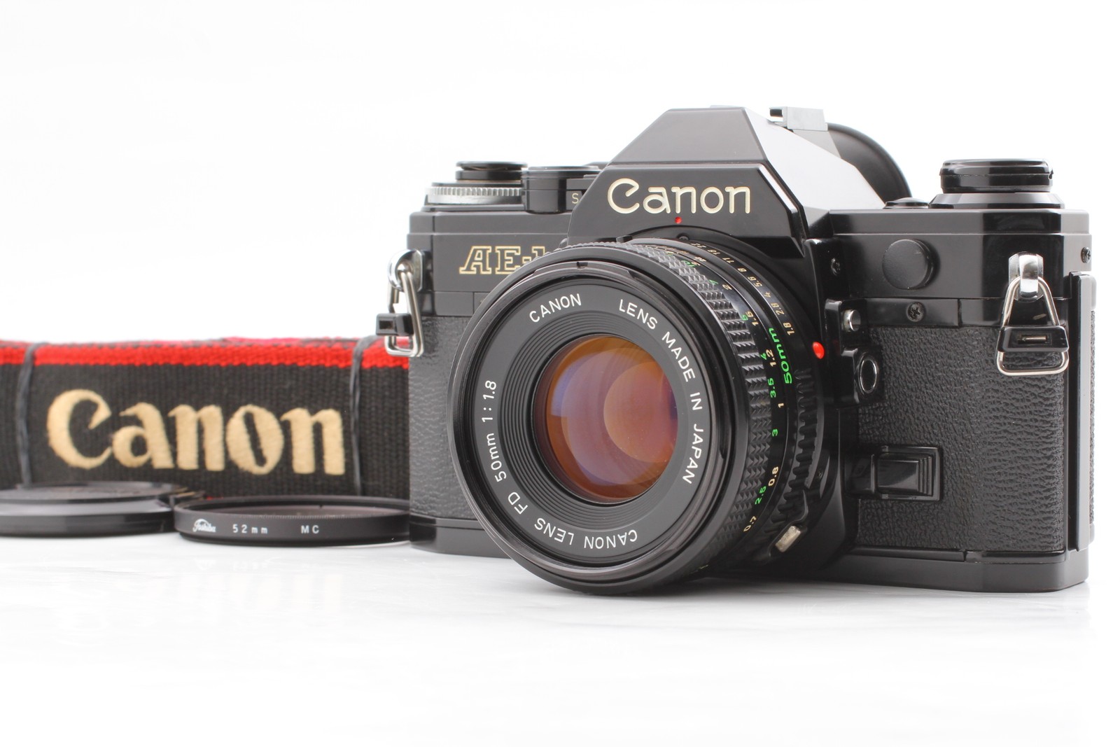 [ MINT ] Canon AE-1 Black SLR 35mm Film Camera New FD 50mm f1.8 Lens From JAPAN