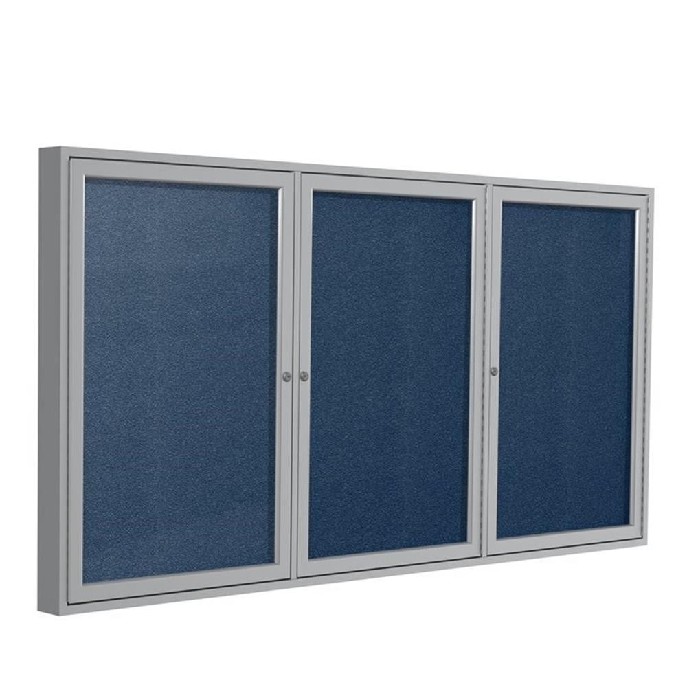 Ghent's Vinyl 48" x 72" 3 Door Enclosed Bulletin Board in Navy
