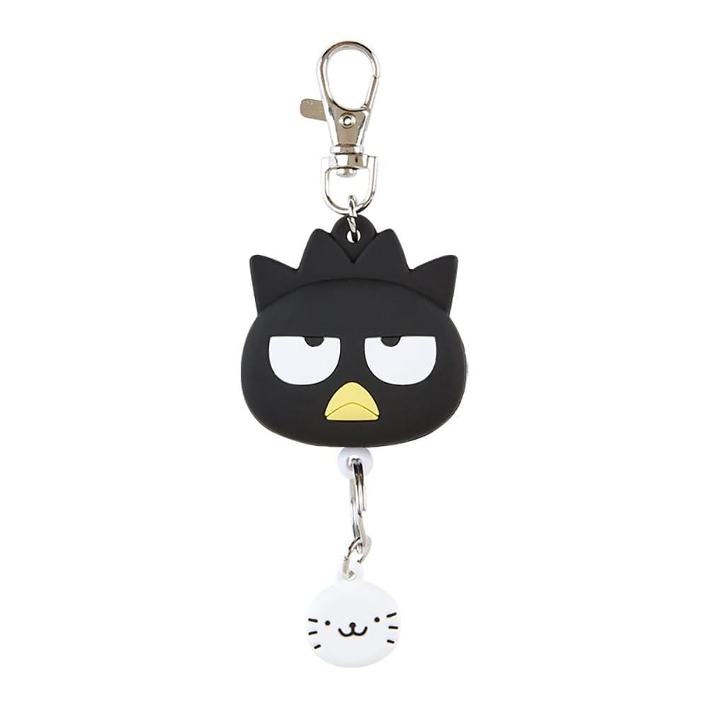 Sanrio Badtz-Maru Face-Shaped Reel Keychain, Key Mascot, 13.5 x 4.6 x 1.8 cm