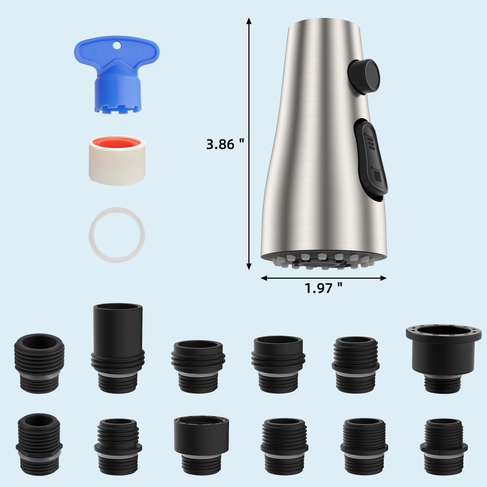 Metal Pull Down Kitchen Sink Faucet Head，Kitchen Faucet Head Replacement