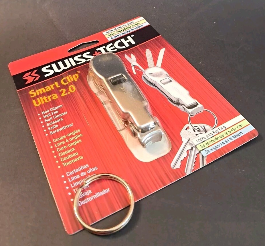 Swiss+Tech Mens SMART CLIP Ultra 2.0 FINGER NAIL CLIPPERS KEY RING