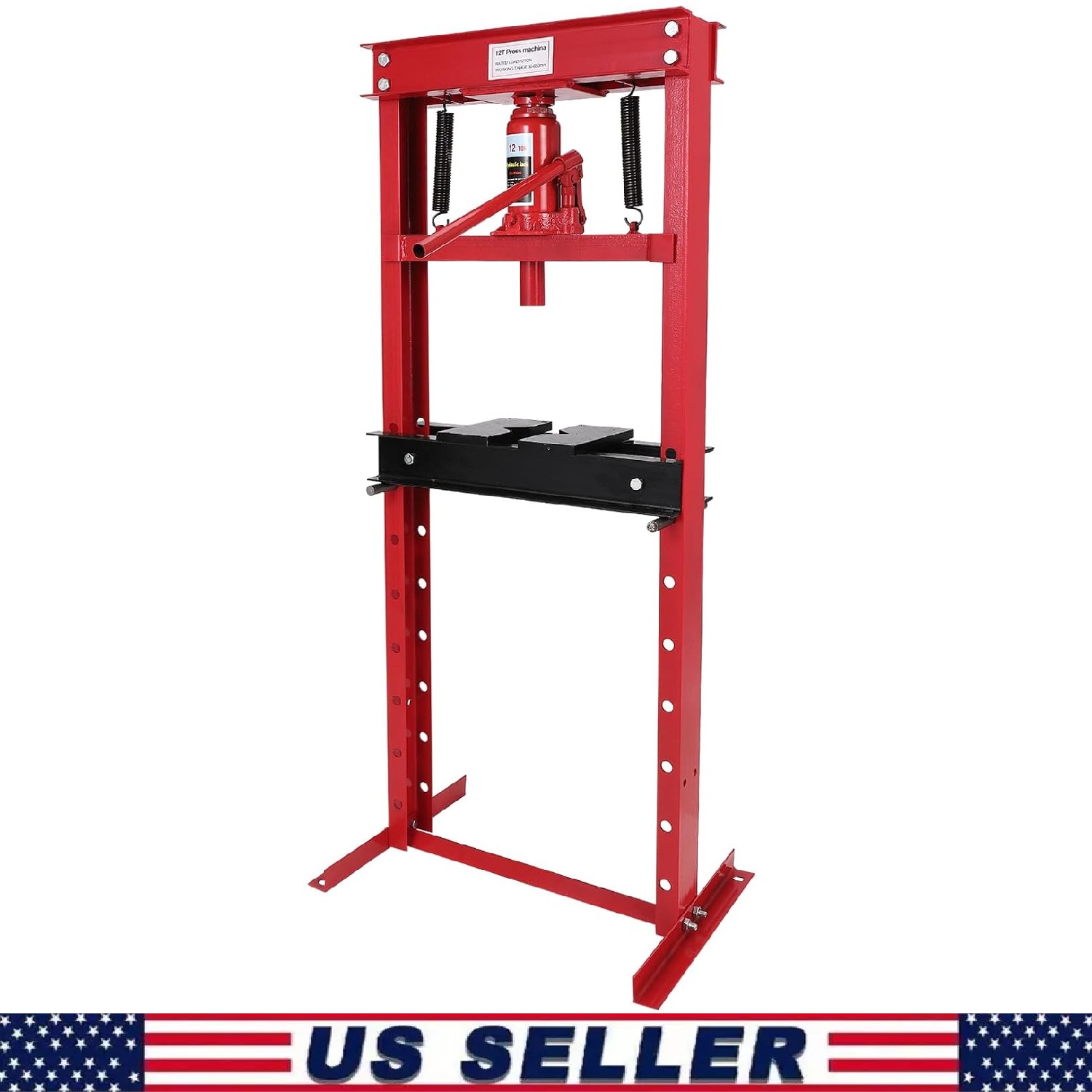 12Ton Hydraulic Shop Press Heavy Duty Benchtop Garage Floor Press w/Press Plates