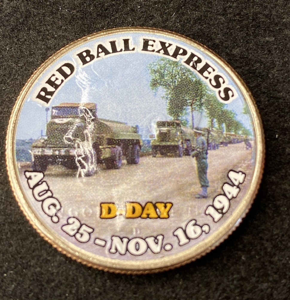 Colorized Kennedy Half Dollar D-Day Red Ball Express Free Shipping