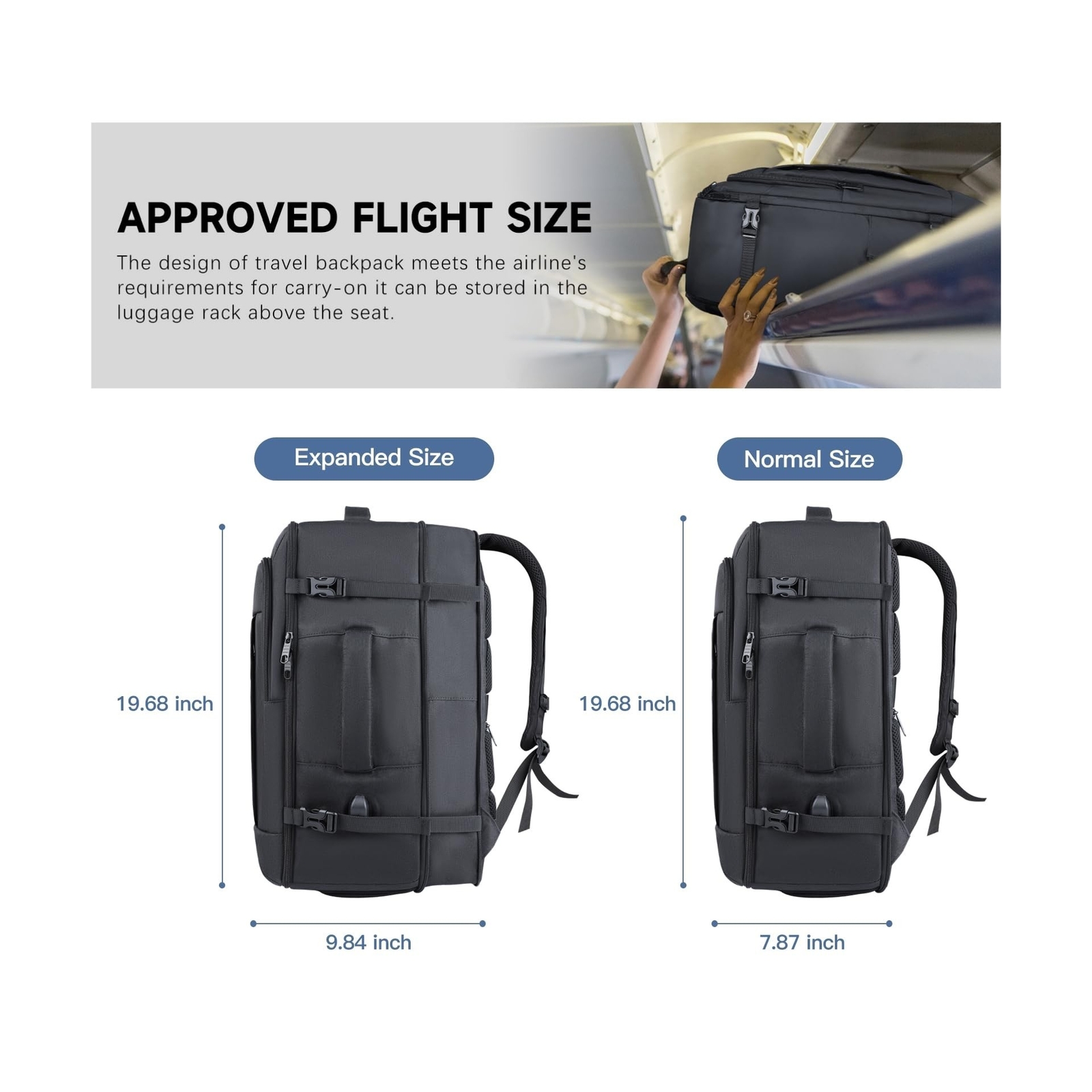 Gieury Carry On Backpack, 50L Travel Backpack, Luggage Backpack TSA Flight Ap...
