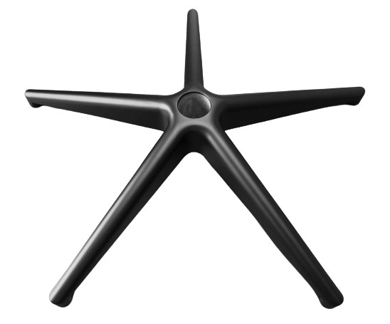 27.5" Black Aluminum Chair Base w/ Tall Arch Profile - S4617