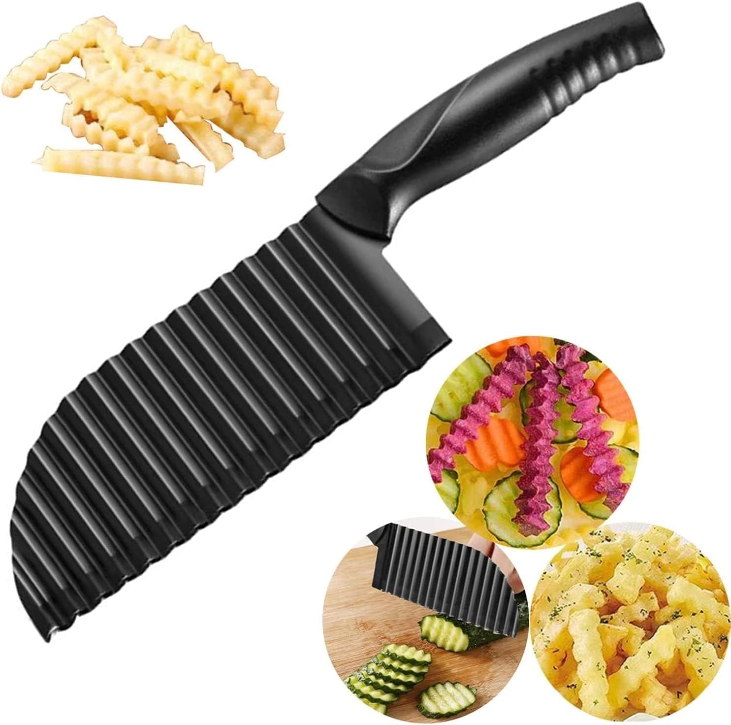 Crinkle Potato Cutter Stainl Steel Waves French Fries Slicer