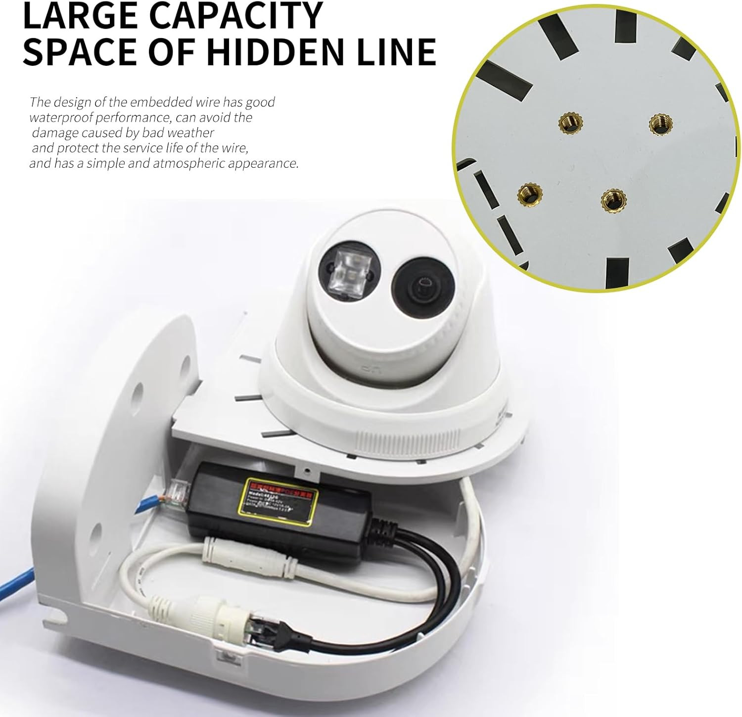 ABS L Shape Camera Mount Bracket Dome IP CCTV Wall Mount Cable Box 1 Pack