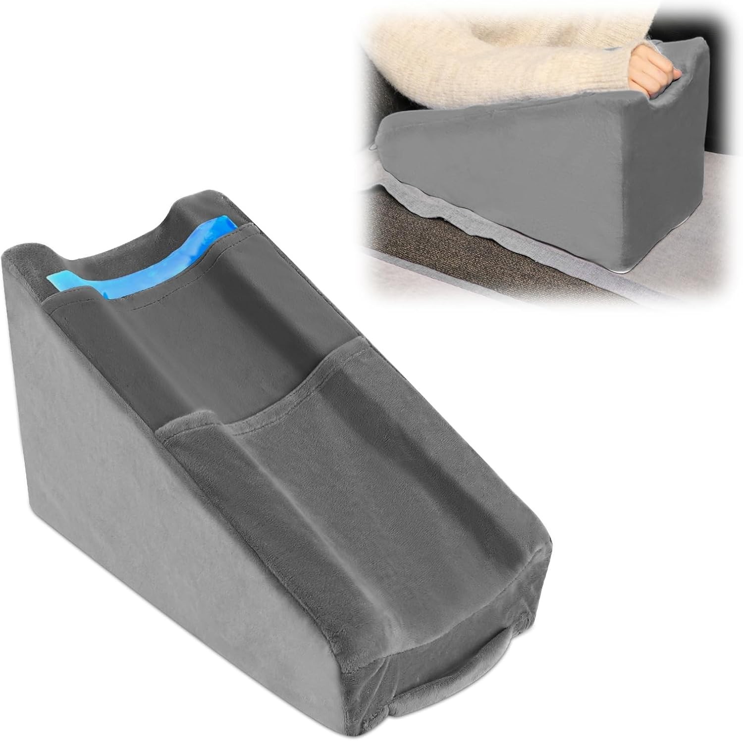 Arm Elevation Pillow w 2 Pockets Soft Ergonomic Support for Elbow Rest Wedge