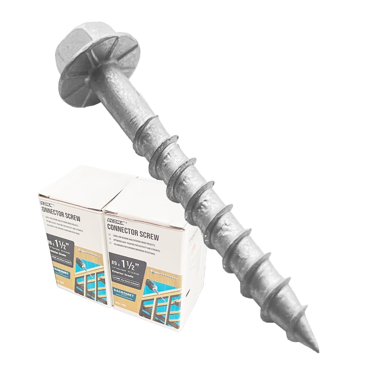 SD Connector Screws, 9 x 1-1/2 Heavy-Duty Joist Hanger Screws, 1/4 Hex Head w…