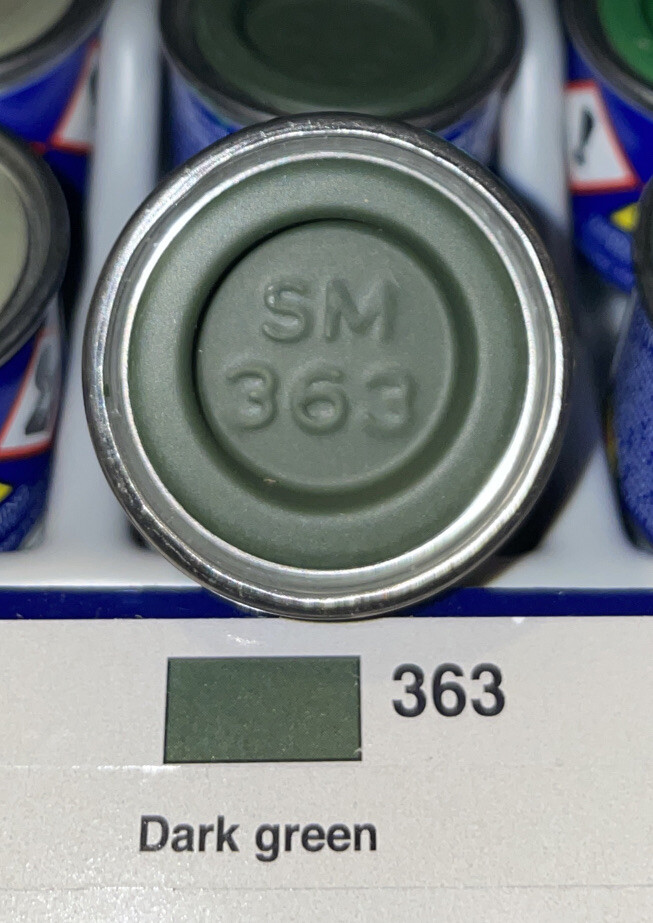 Revell enamel color 32363, Silk Dark green.