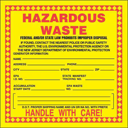 Accuform Mhzwnjevp Dot Handling Label, Vinyl, 6" W, 6" H