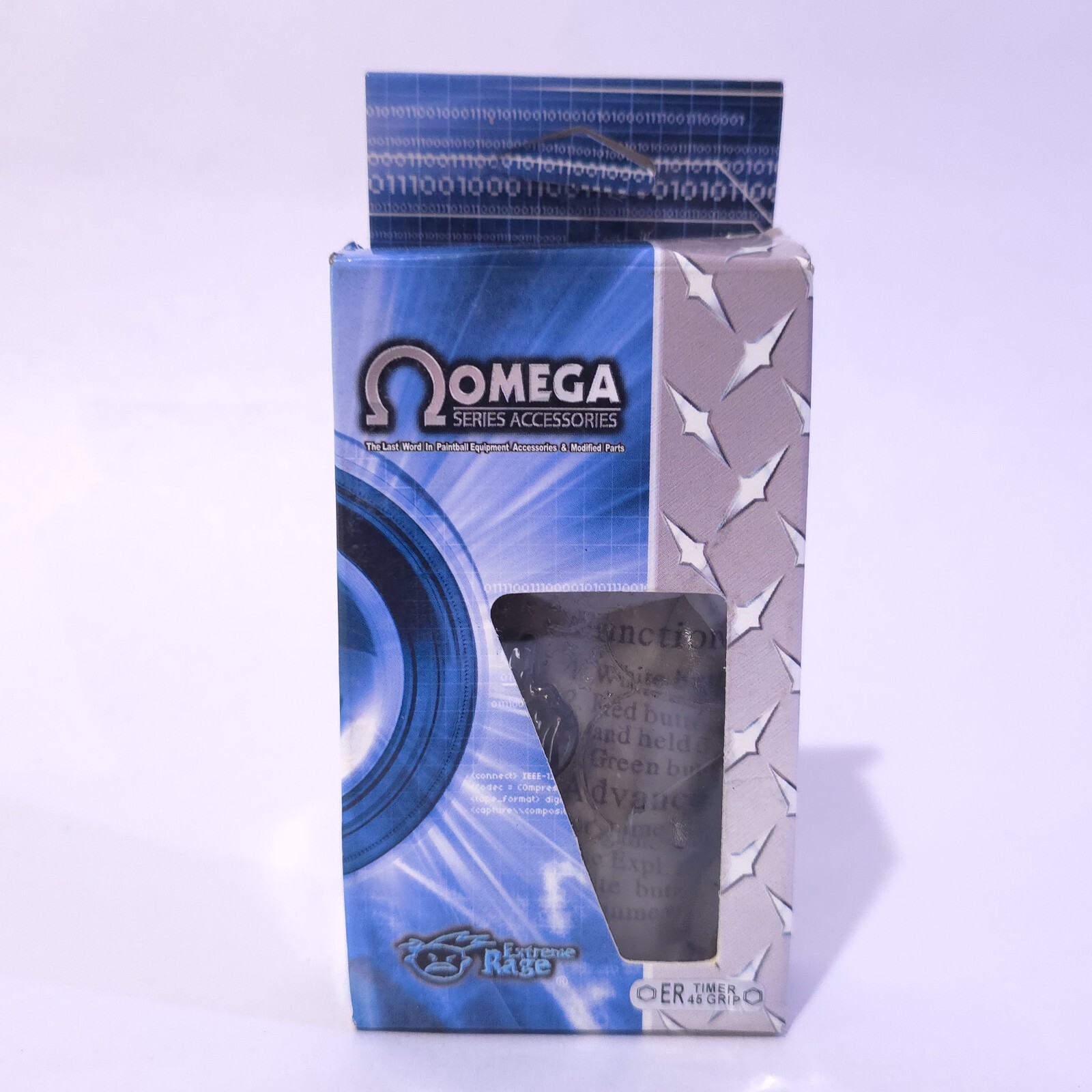 Extreme Rage Paintball Omega ER Timer 45 grip - Black - NOS