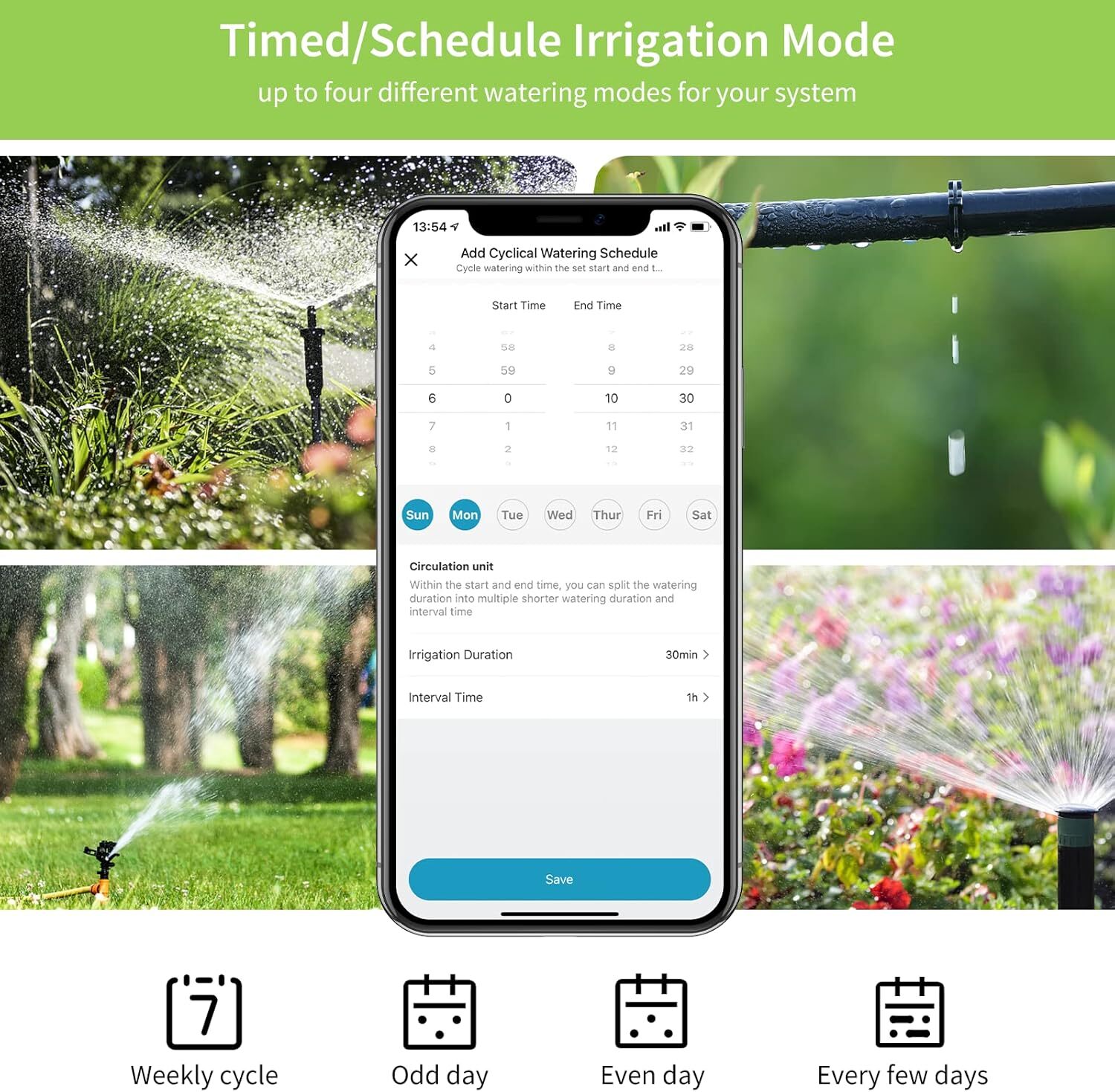Sprinkler Timer 2Zone Bluetooth Water Timer for Garden Hose Outdoor Programmable
