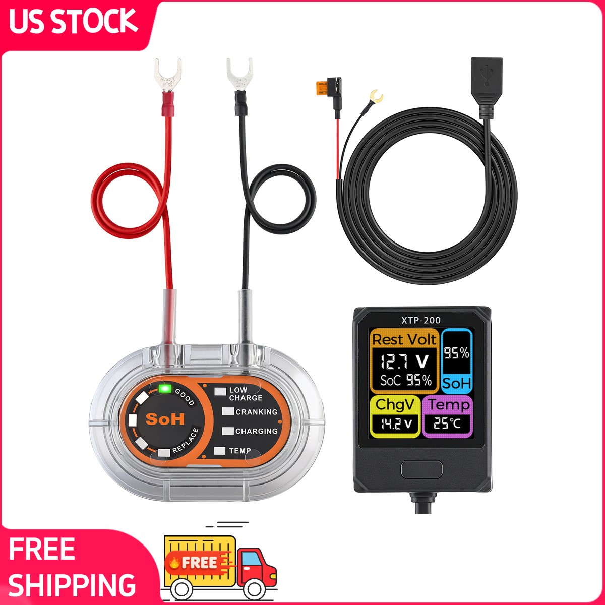 Battery Monitor Tester Car Battery Monitor NEW 433MHZ 12V US 1Set