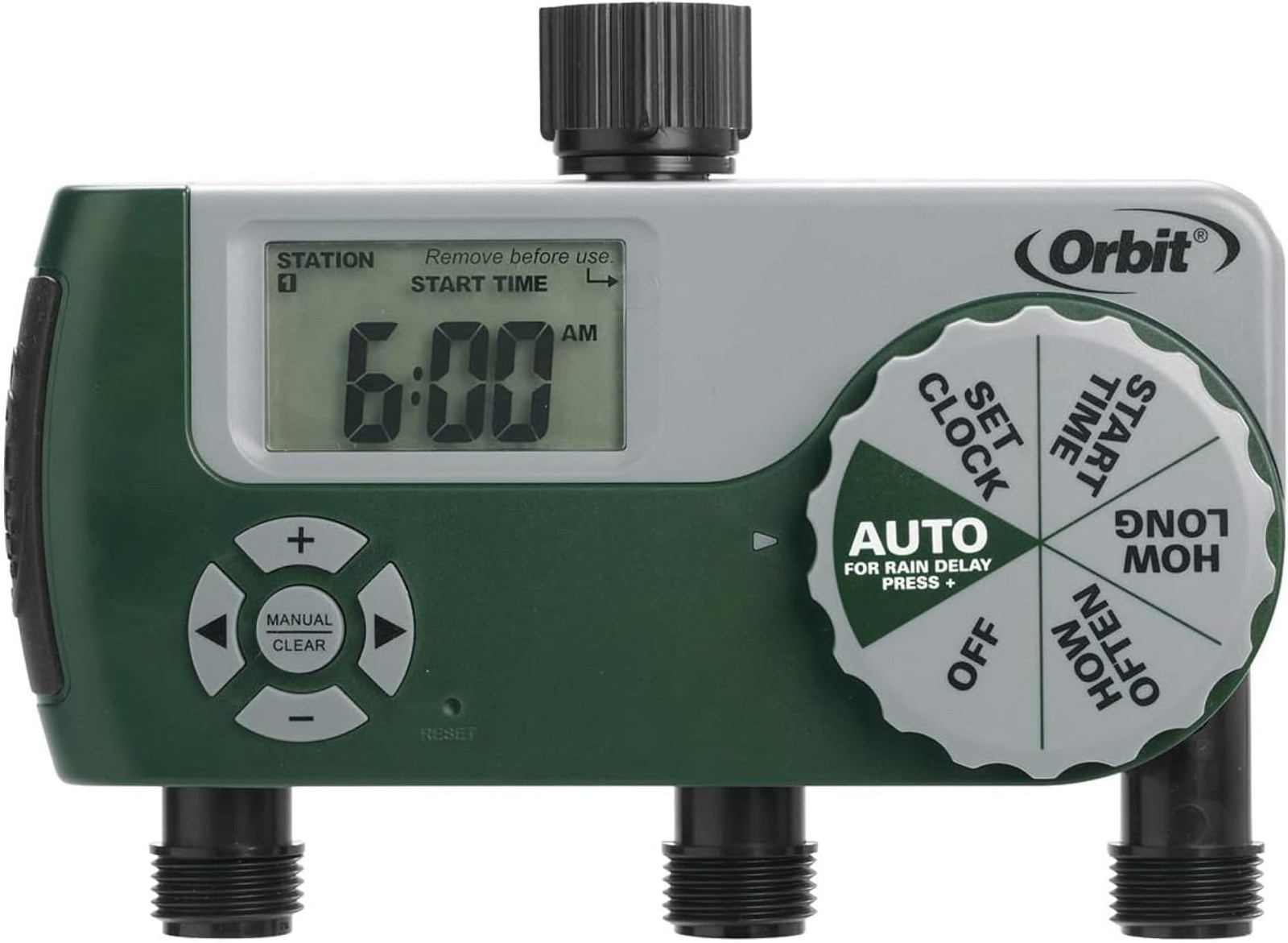 Orbit Programmable Digital Hose Watering Timer - 3 Outlet - Battery Powered -...