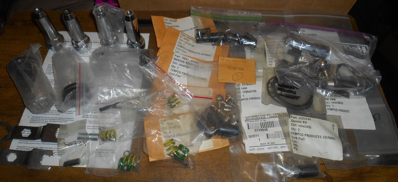 Lot of New and Used Marson Rivet Gun M-4 Air Hydraulic Parts All Pictured