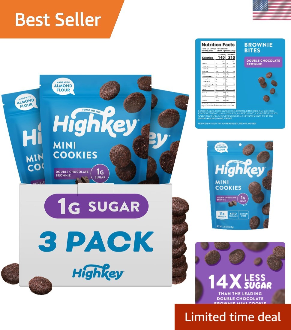 Sugar Free Keto Brownie Bites - Double Chocolate, 3-Pack Healthy Snacks