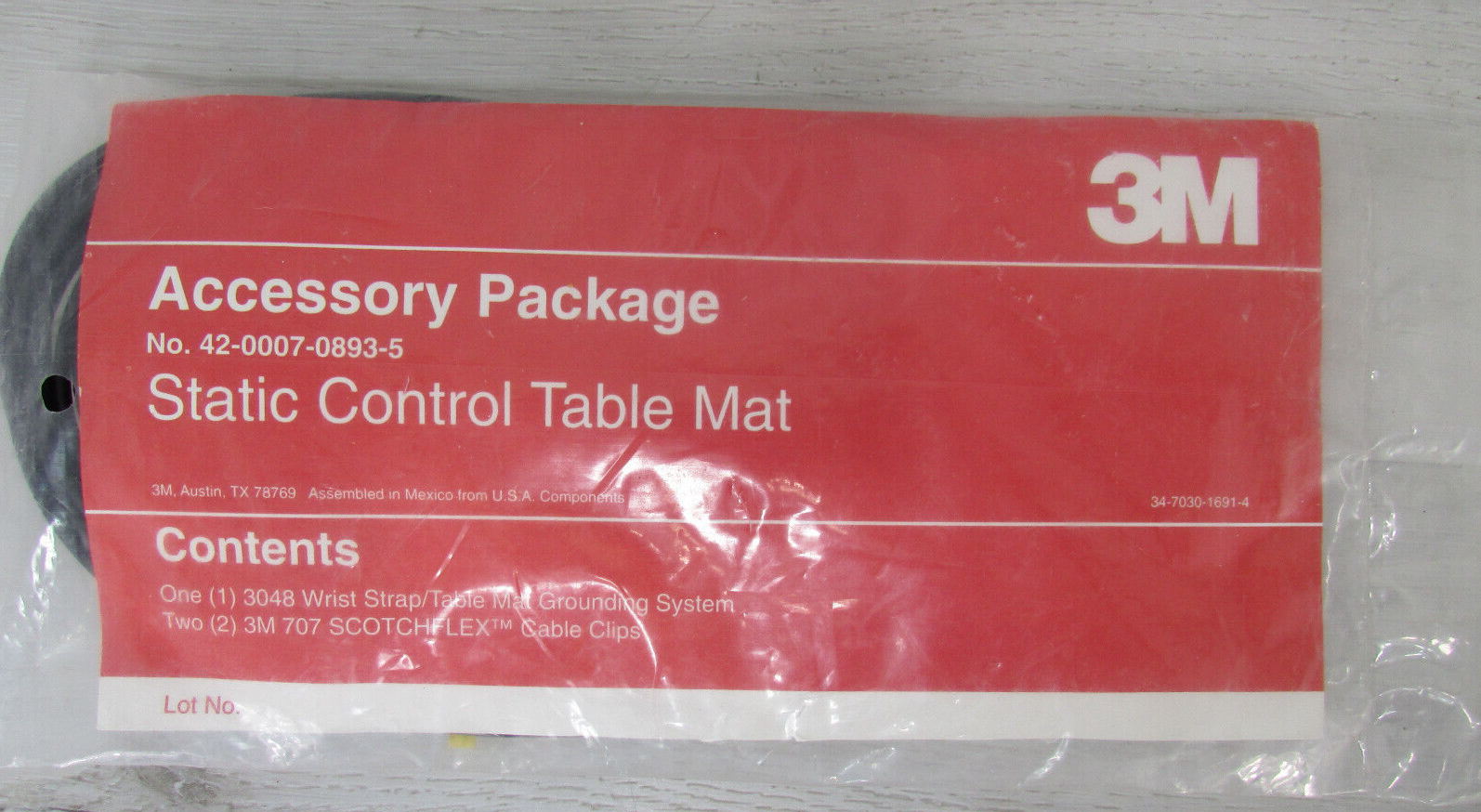 3M 3048 Wrist Strap/Table Mat Static Grounding System -Cord & Clips