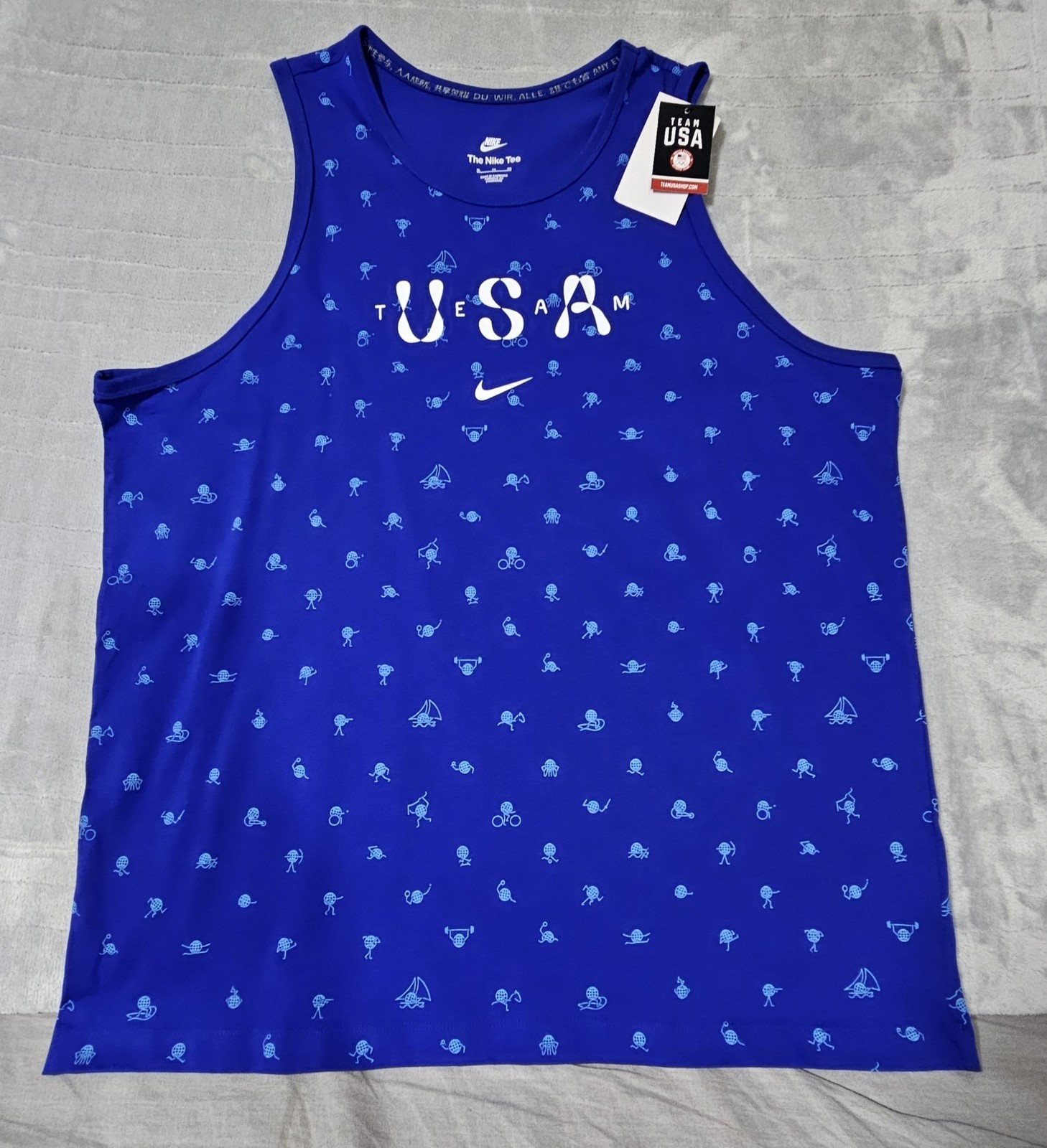 Nike Team USA Olympic Club Men's Tank Top Size XL XLarge All Over Print AOP