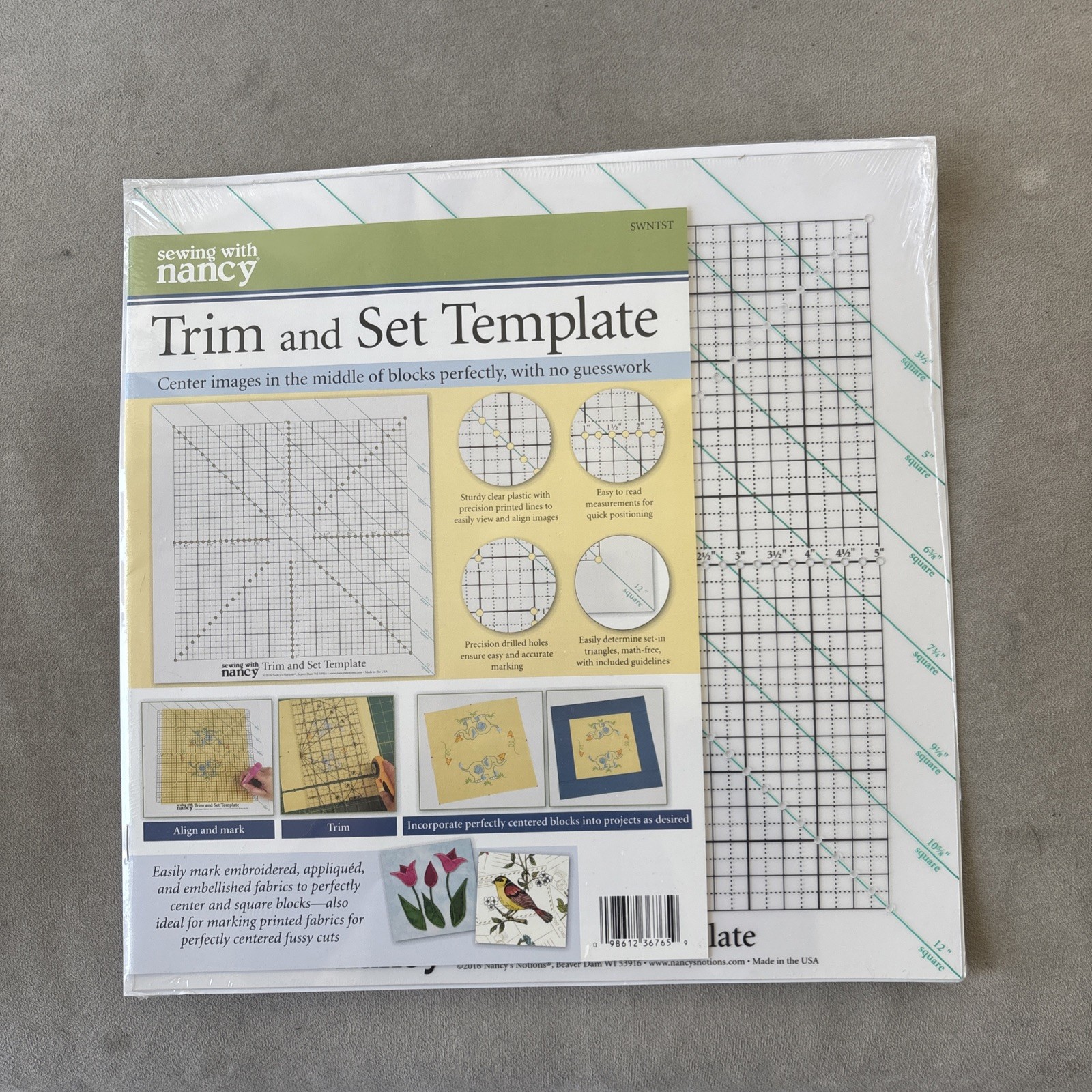 Sewing With Nancy Trim and Set Template SWNTST