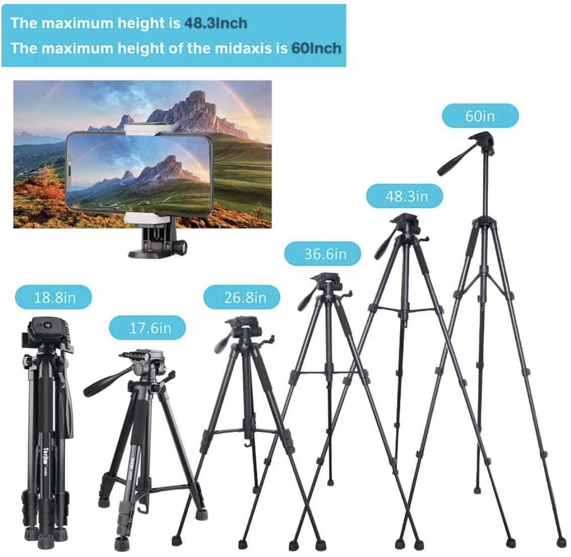 Torjim AX60 Professional Camera Tripod