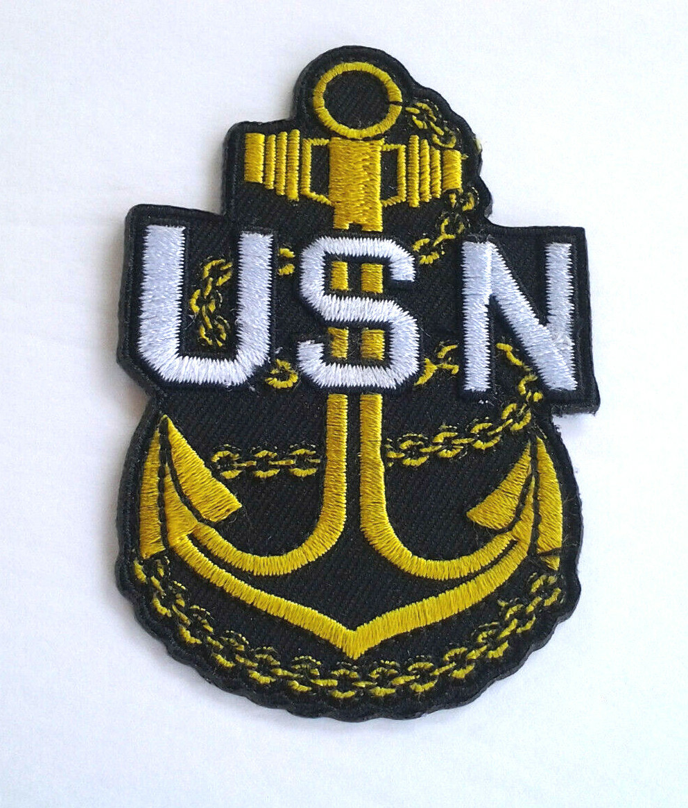 CHIEF PETTY OFFICER CPO E-7 ( Small 3-7/16'' High ) US NAVY Rank Patch PM0978 EE