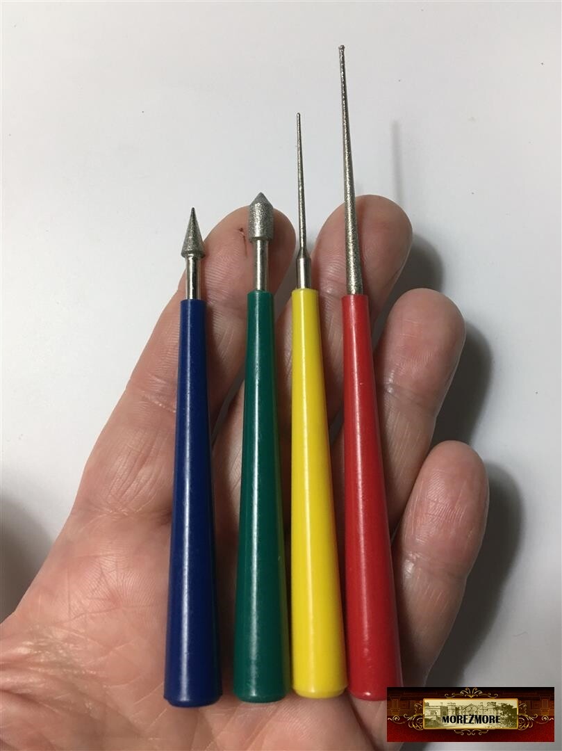 M01584 MOREZMORE 4 Bead Hole Reamer Burr Enlarger Tapered Diamond Abrasive Tools