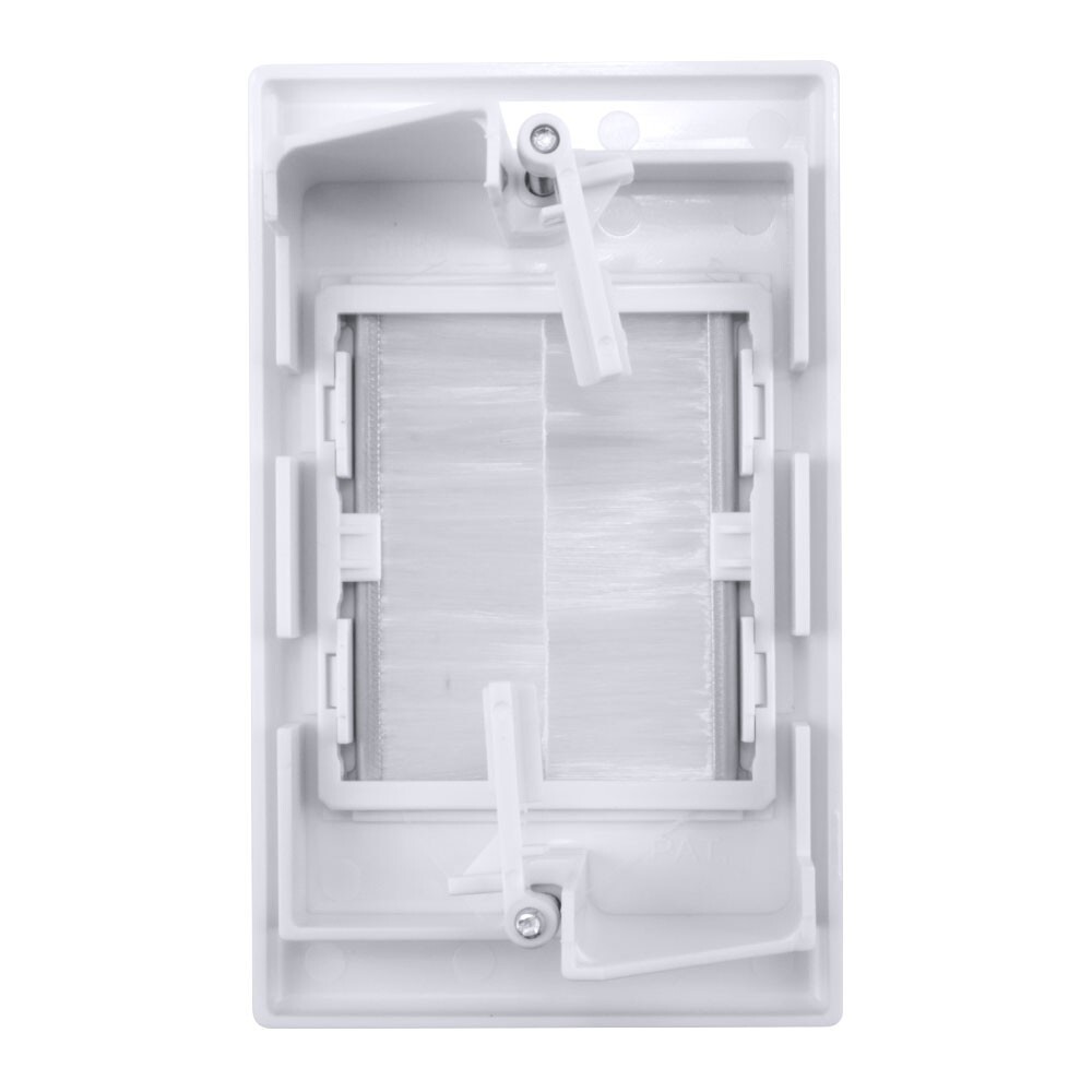 Construct Pro Cable Management Brush Plate (Dog-Ear Installation Tabs, White)