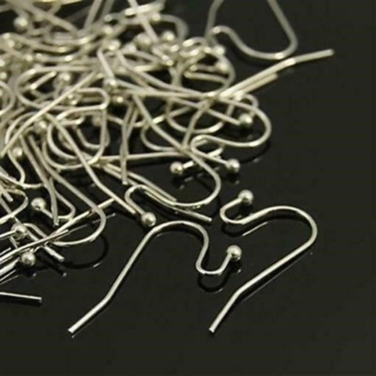 Platinum Silver Plated Minimalist Open Loop Earring Hooks Findings 20 pcs