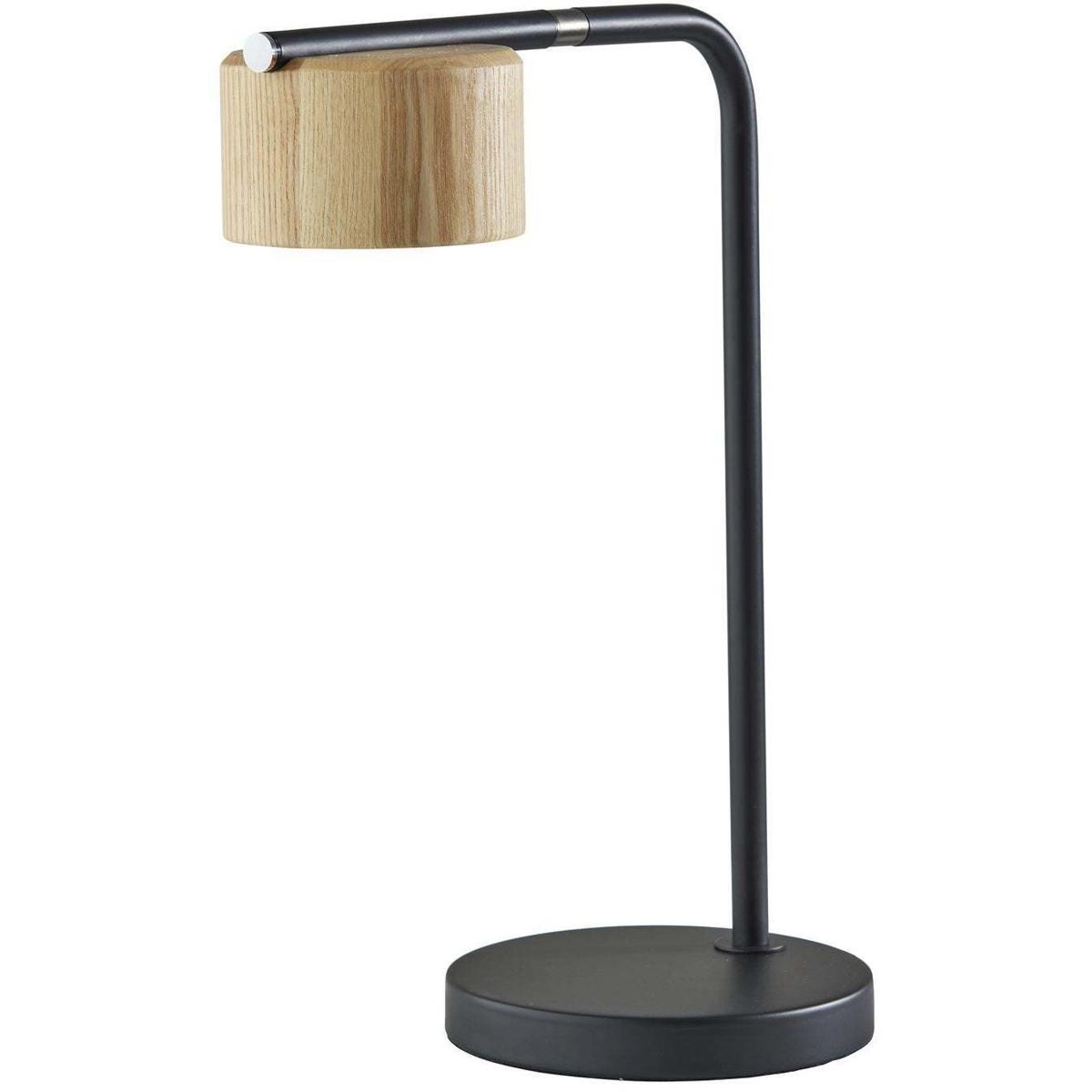 Adesso 6106-01 Roman Desk Lamp Black / Natural Wood