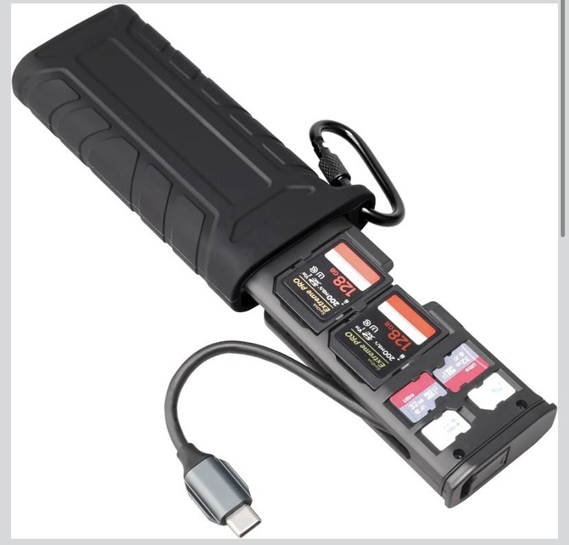 Multi-Function High-Speed SD/TF Card Reader, 2-in-1 Card Carrying Case Holder...