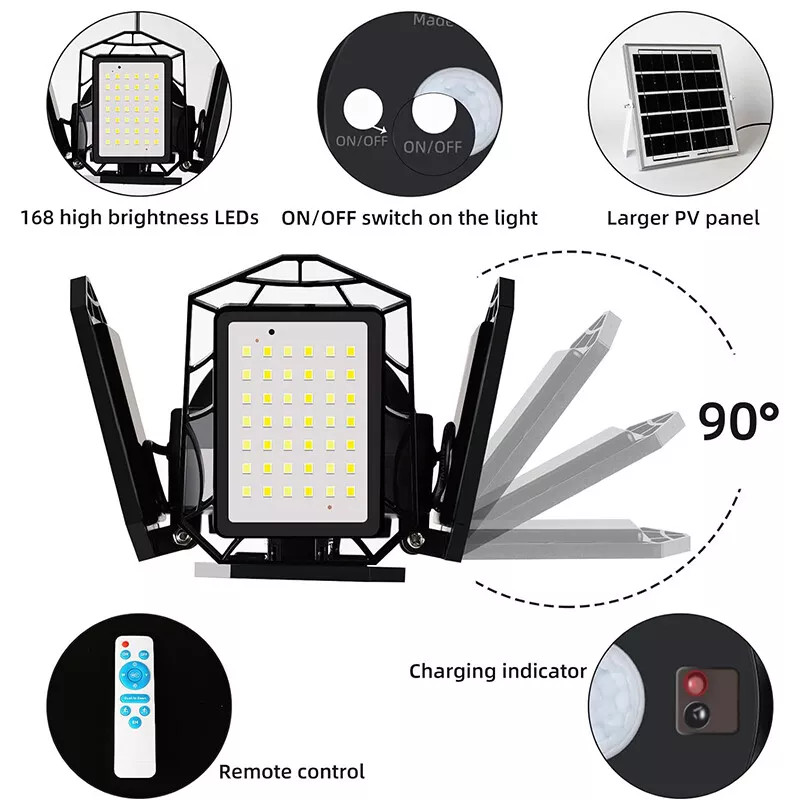 2 Pack Solar Pendant Light Outdoor Indoor Solar Powered Motion Sensor Shed Light