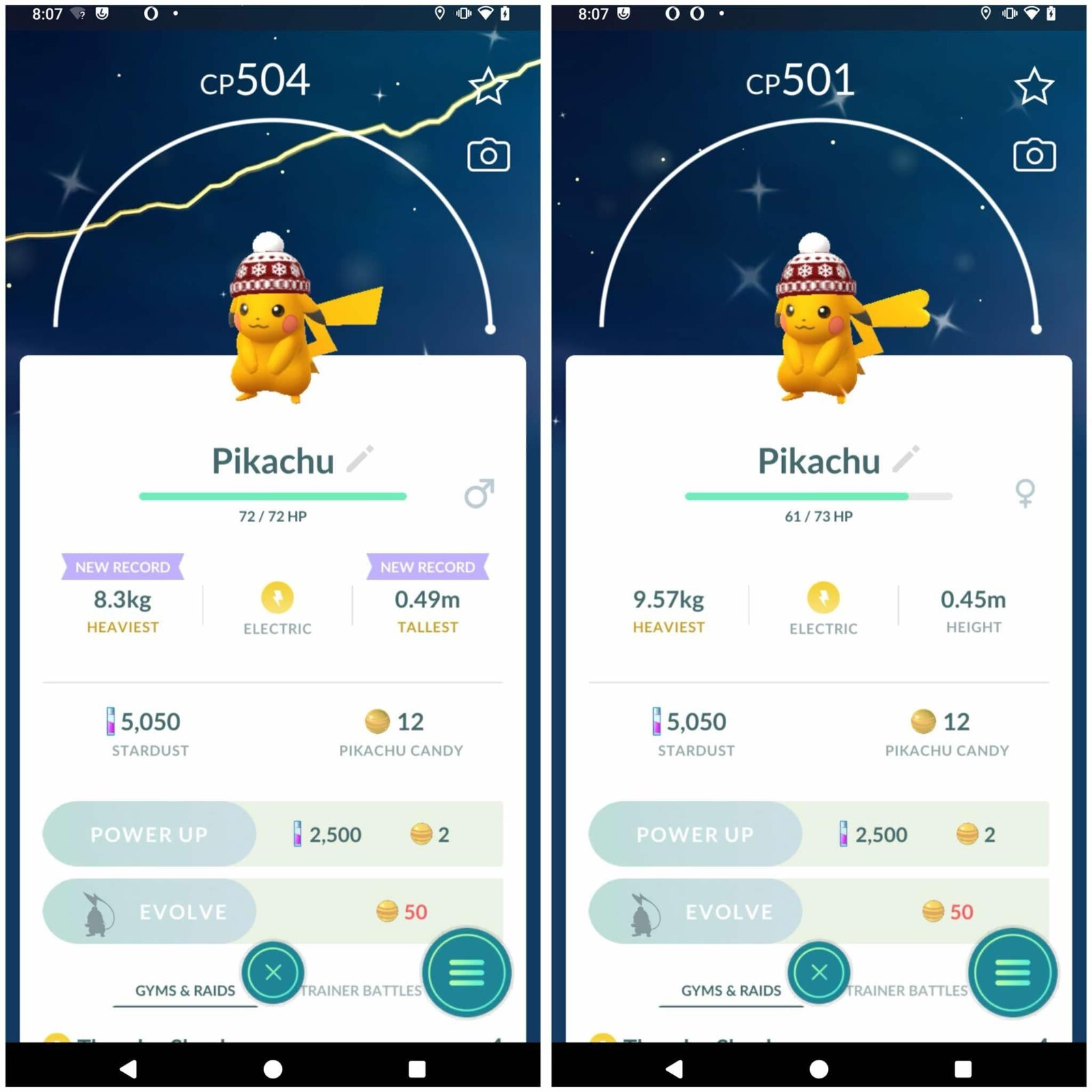✨ Shiny Pikachu wearing a snowflake beanie - P T C - Description