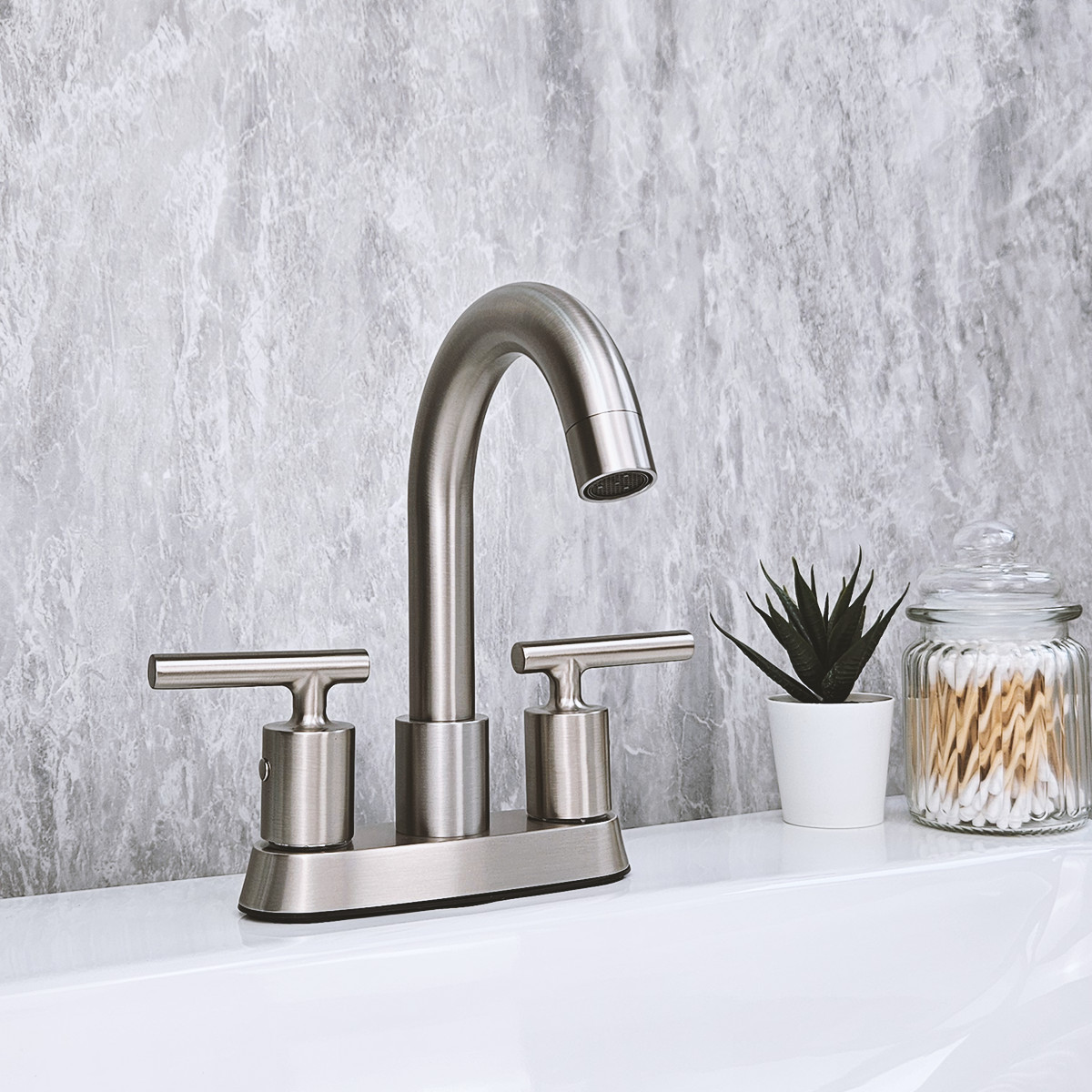 RELIAFLO 4" Center Set Lavatory Faucet in Satin Nickel - L23844-29