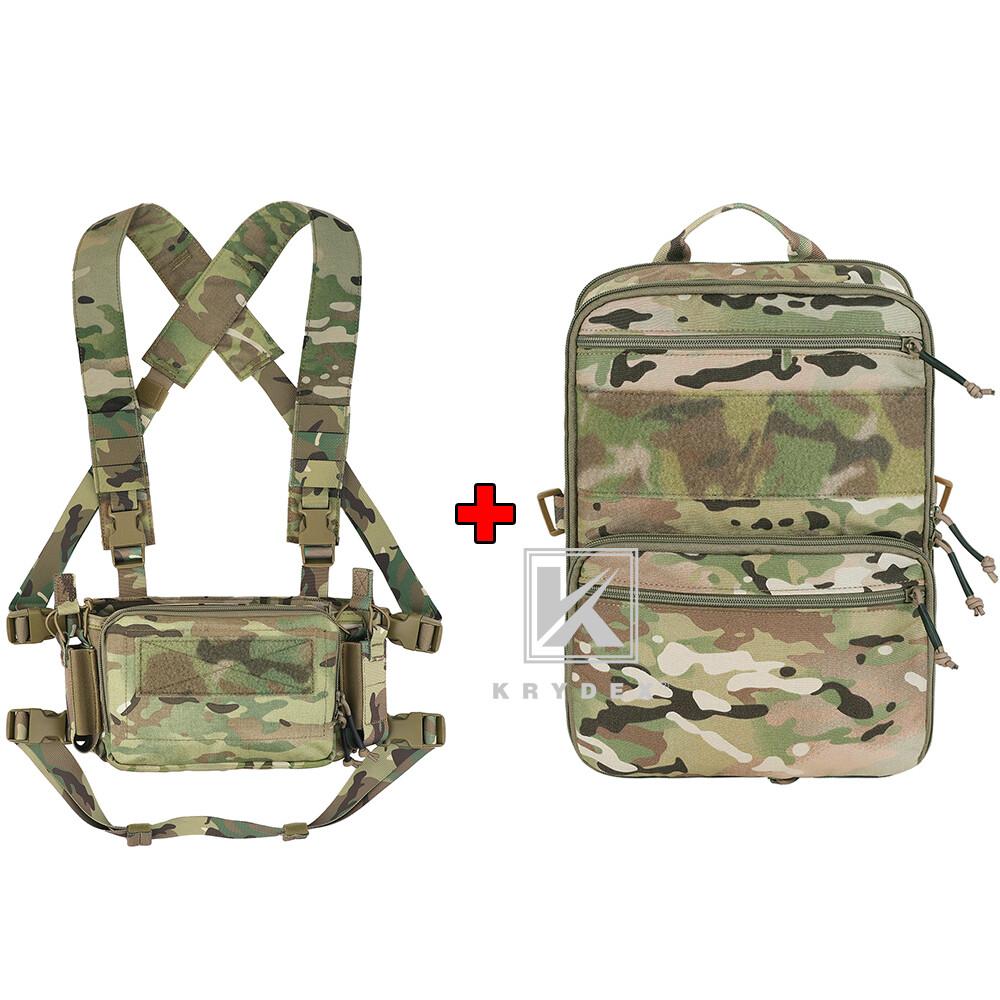 KRYDEX D3CR Chest Rig Harness Mag Pouches & D3 Flatpack Backpack MOLLE Rucksack