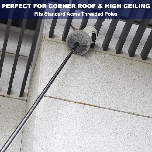 Cobweb Duster Head Brush - High Efficiency Twist-On Spider Web Brush for