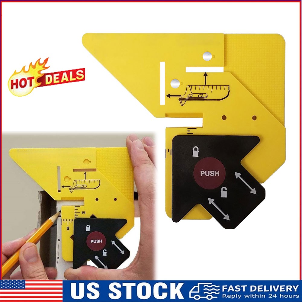 Trim Carpentry Aid, Precision Measuring & Miter Marking Tool AE