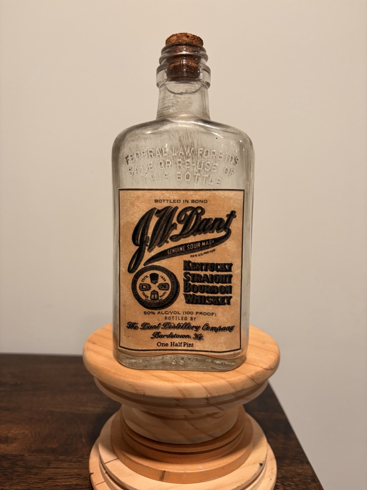 Vintage Dant Whiskey Flask 1/2 Pint Size