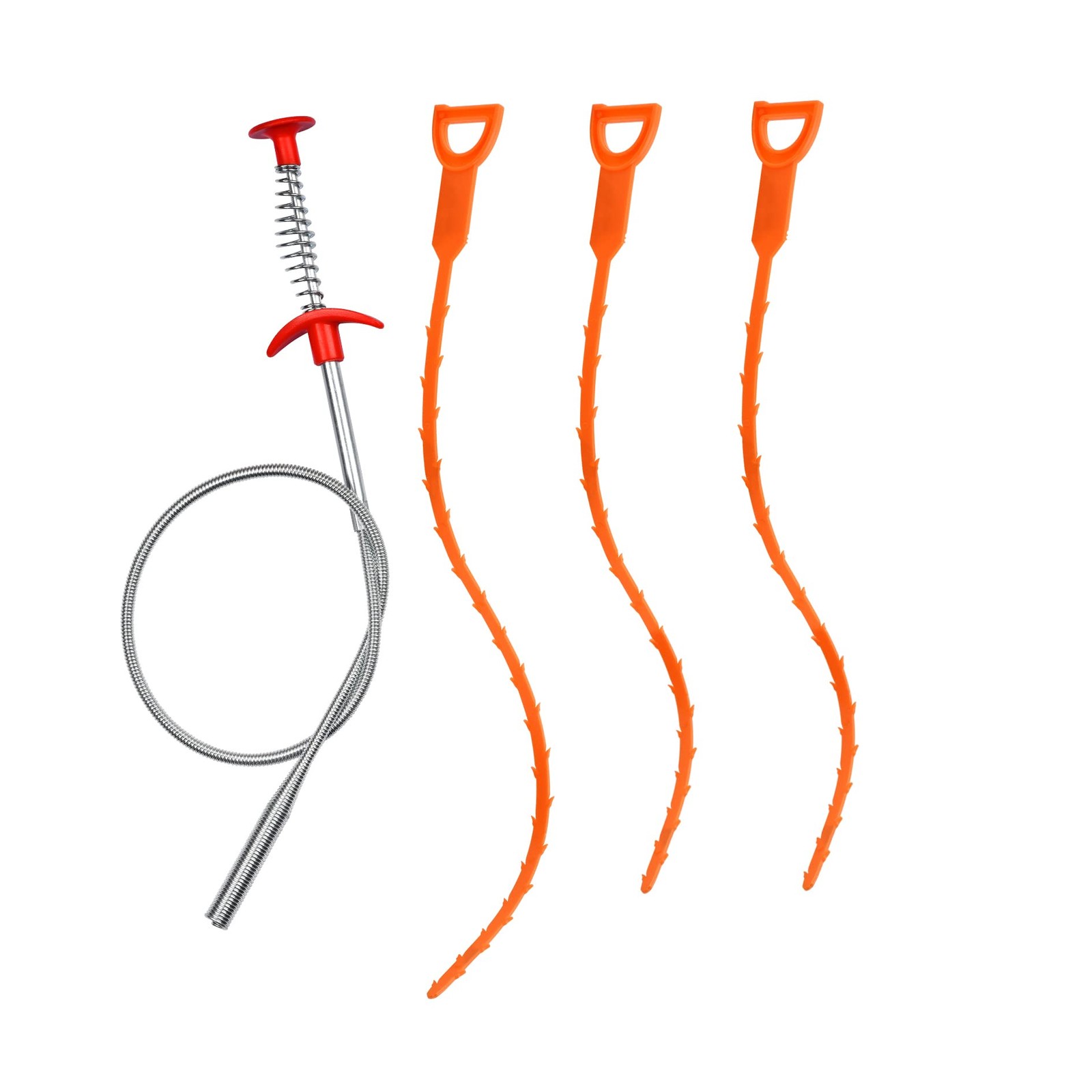 4PCS Drain Augers Hair Clog Remover, Bendable Cleaner, for Kitchen...