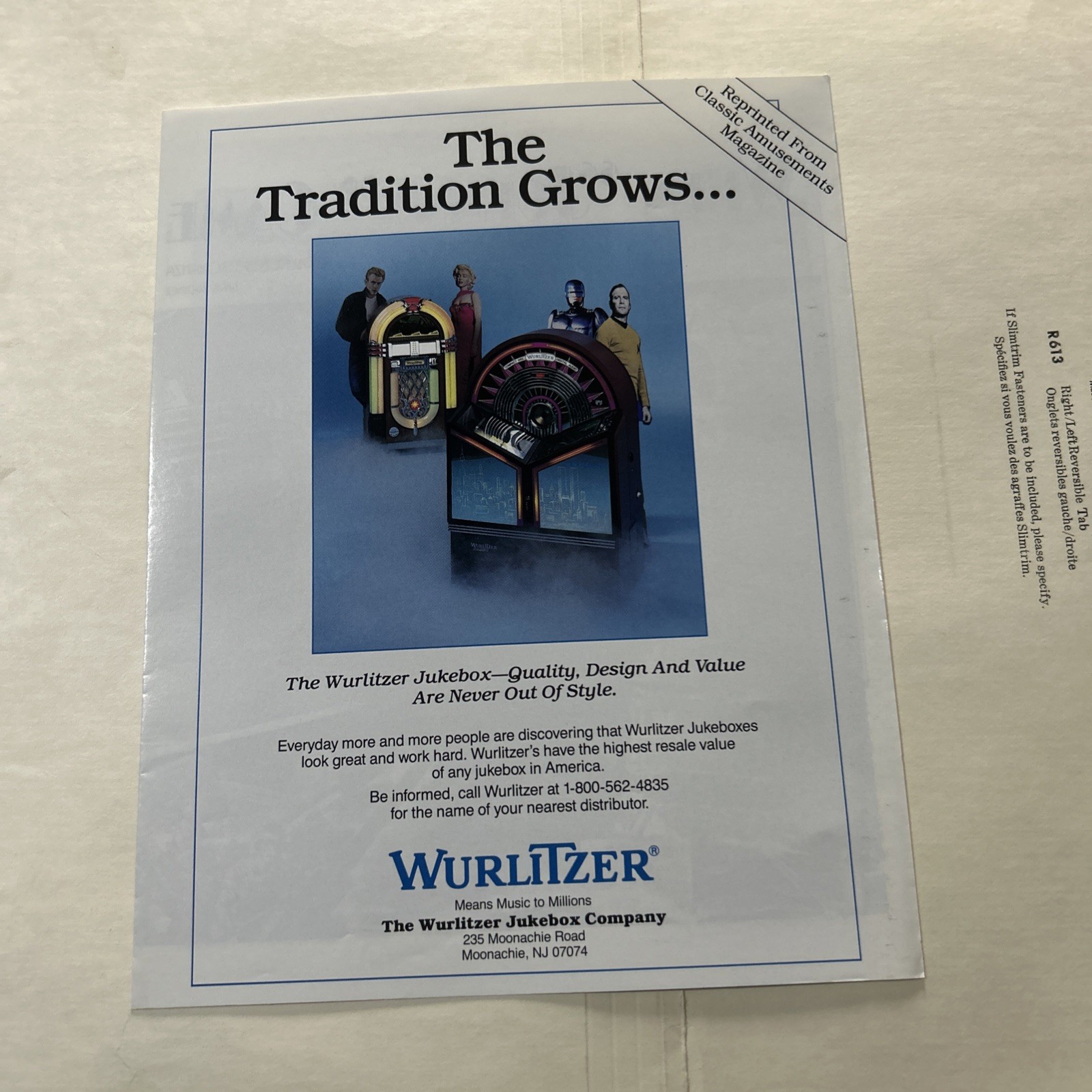 Original Factory Jukebox Wurlitzer Tradition Grows Pamphlet Phonograph FLYER
