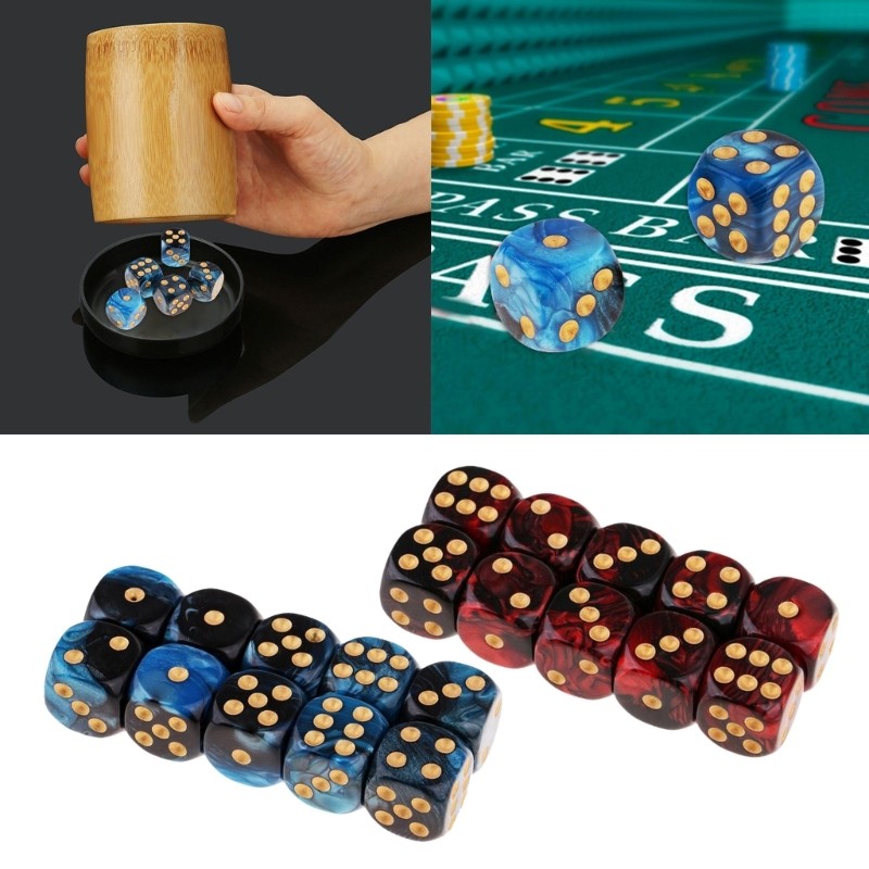 20 Pieces Acrylic Round Corner Dices 6 Sided Table Game Dices Smooth Surface
