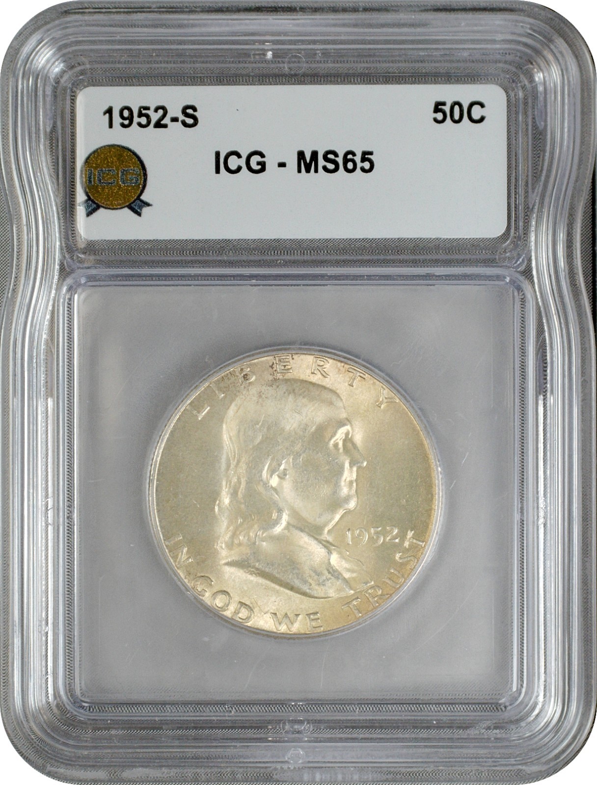 1952 S Franklin Half Dollar 50C ICG MS65 Gem Uncirculated