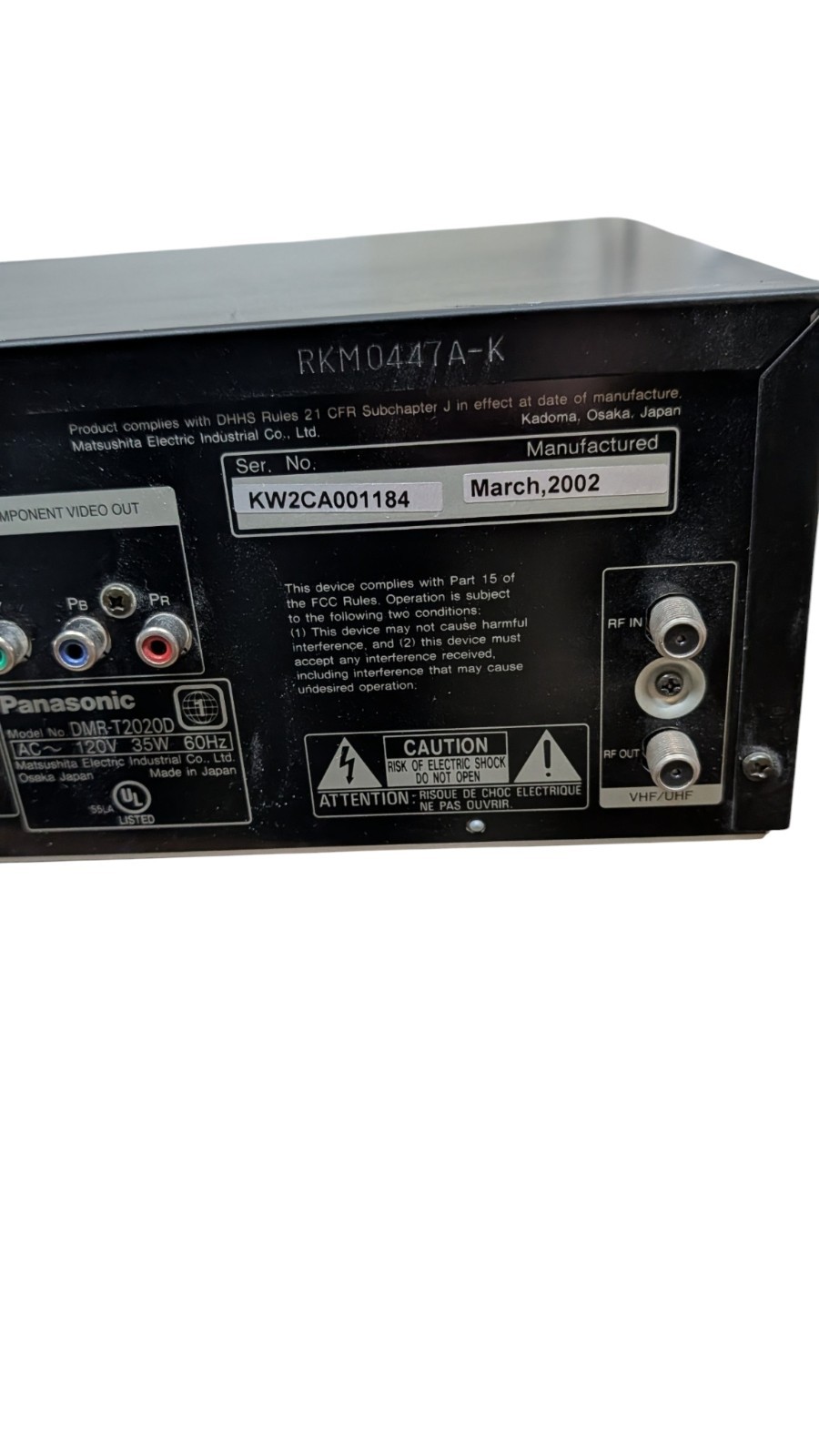 Panasonic DMR-T2020D DVD Recorder Player Tested Remote