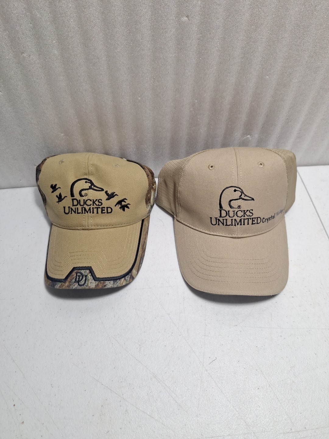 (2) NWOT Ducks Unlimited Camo/Tan Hats - Mesh Back/Cloth Back - Authentic