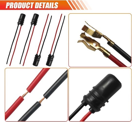 T10 194 Bulb Socket for Car, Round Mouth Pre-Wired Harness Plug Co Size: 20PCS